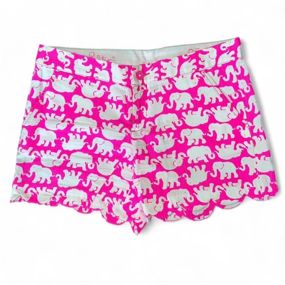 Pink Elephant Print Shorts